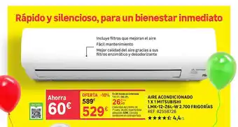 Leroy Merlin Aire Acondicionado 1x1 Mitsubishi Lmk-12-z6l-w 2.700 Frigorías oferta