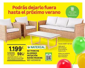 Leroy Merlin Set Porche Aluminio Imitación Ratán Medena Naterial oferta