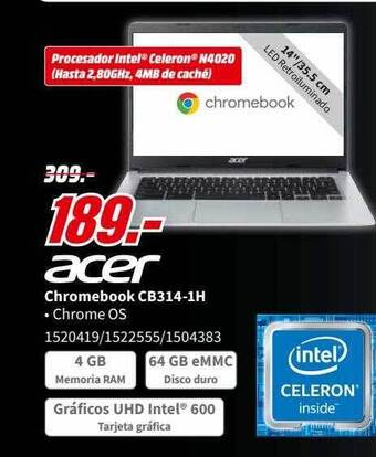 MediaMarkt Acer Chromebook Cb314-1h oferta