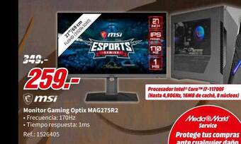 MediaMarkt Msi Monitor Gaming Optix Mag275r2 oferta