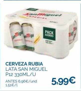 Supermercados La Despensa Cerveza Rubia Lata San Miguel oferta