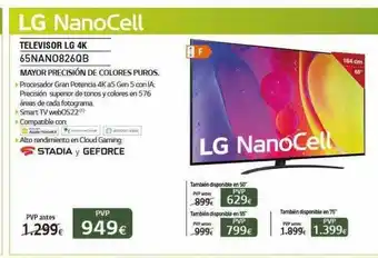 Tiendas Electrón Televisor Lg 4k 65nano826qb oferta
