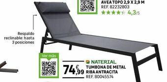 Leroy Merlin Tumbona de metal riba antracita oferta