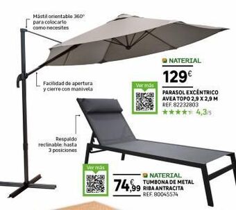 Leroy Merlin Parasol excéntrico avea topo 2.9 x 2.9 m oferta