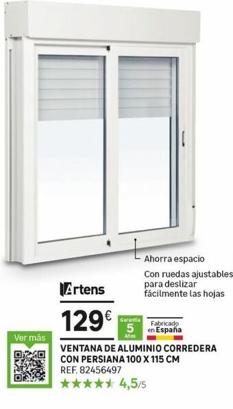 Leroy Merlin Ventana de aluminio corredera con persiana 100 x 115 cm oferta