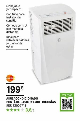 Leroy Merlin Aire acondicionado portátil basic-3 1.700 frigorías oferta