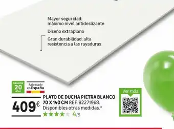 Leroy Merlin Plato de ducha pietra blanco oferta