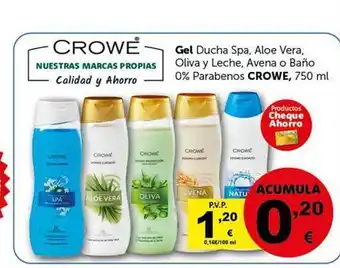 Masymas Gel Ducha Spa Aloe Vera Oliva Y Leche Avena O Baño 0% Parabenos Crowe oferta
