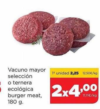 Alimerka Vacuno Mayor Selección O Ternera Ecológica Burger Meat oferta