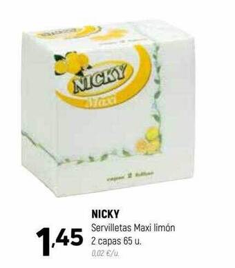 Coviran Nicky Servilletas Maxi Limón oferta