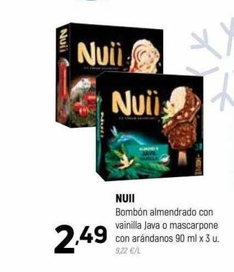 Coviran Nuii Bombón Almendrado Con Vainilla Java O Mascarpone Con Arándanos oferta
