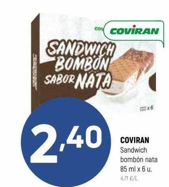 Coviran Coviran Sandwich Bombón Nata oferta