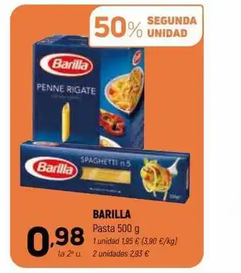 Coviran 50% Segunda Unidad Barilla Pasta oferta
