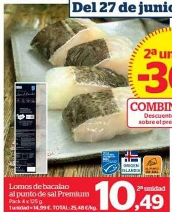 La Sirena Lomos De Bacalao Al Punto De Sal Premium oferta
