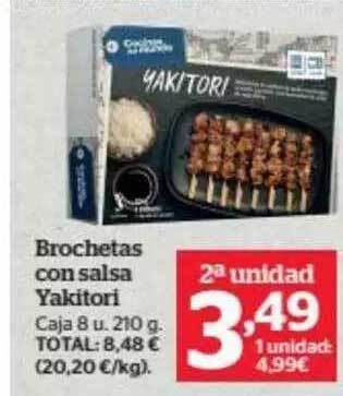 La Sirena Brochetas Con Salsa Yakitori oferta