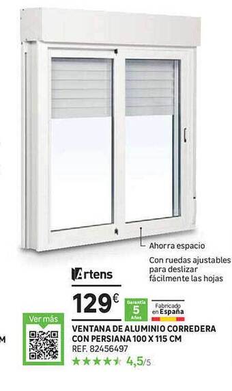 Leroy Merlin Ventana De Aluminio Corredera Con Persiana 100 X 115 Cm oferta