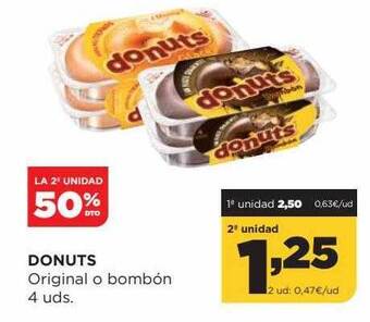 Alimerka La 2a Unidad 50% Dto Donuts Original O Bombón oferta