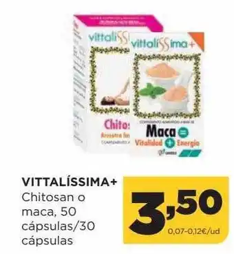 Alimerka Vittalissima+ Chitosan O Maca 50 Cápsulas 30 Cápsulas oferta