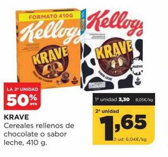 Alimerka La 2a Unidad 50% Dto Krave Cereales Rellenos De Chocolate O Sabor Leche oferta