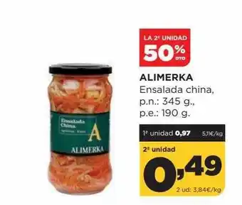 Alimerka La 2a Unidad 50% Dto Alimerka Ensalada China oferta