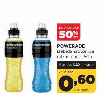 Alimerka La 2a Unidad 50% Dto Powerade Bebida Isotónica Citrus O Ice oferta