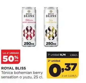 Alimerka La 2a Unidad 50% Dto Royal Bliss Tónica Bohemian Berry Sensation O Yuzu oferta