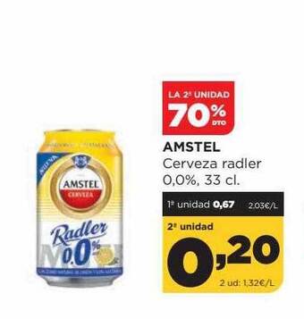 Alimerka La 2a Unidad 70% Dto Amstel Cerveza Radler 0.0% oferta
