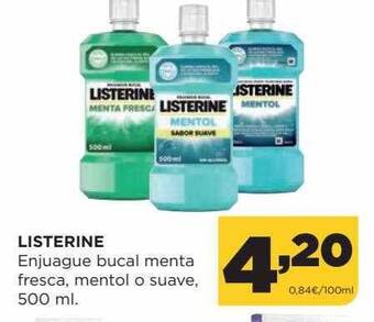 Alimerka Listerine Enjuague Bucal Menta Fresca Mentol O Suave oferta