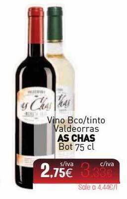 Cuevas Cash Vino Bco Tinto Valdeorras As Chas oferta