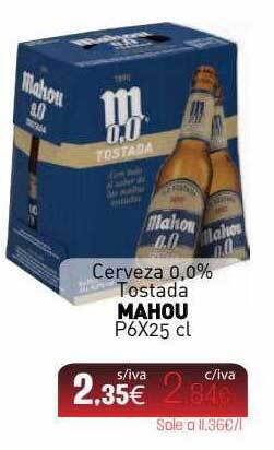 Cuevas Cash Cerveza 0.0% Tostada Mahou oferta