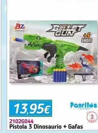 Panre Pistola 3 Dinosaurio + Gafas Panrites oferta