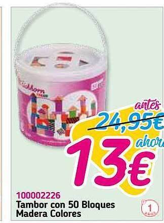 Panre Tambor Con 50 Bloques Madera Colores oferta