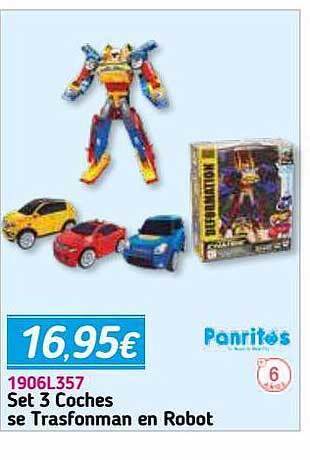 Panre Set 3 Coches Se Trasfonman En Robot Panritos oferta