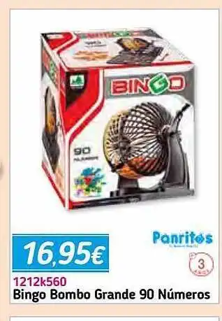 Panre Bingo Bombo Grande 90 Números oferta