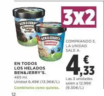 Supercor En Todos Los Helados Ben&jerry's oferta
