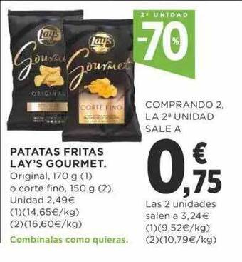 Supercor 2a Unidad -70% Patatas Fritas Lay's Gourmet oferta