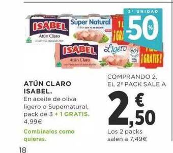 Supercor 2a Unidad -50% Atún Claro Isabel oferta