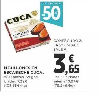 Supercor 2a Unidad -50% Mejillones En Escabeche Cuca oferta