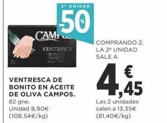 Supercor 2a Unidad -50% Ventresca De Bonito En Aceite De Oliva Campos oferta