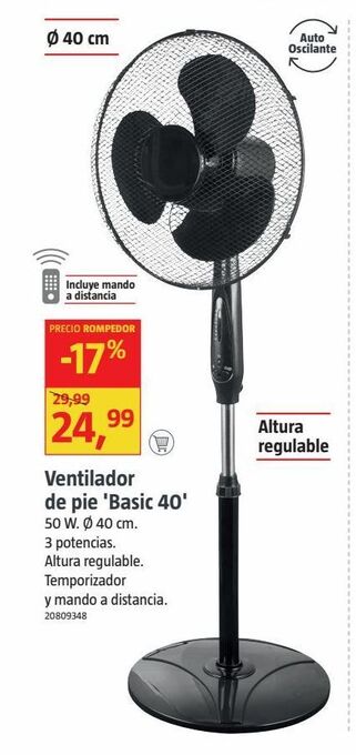 Bauhaus Ventilador de pie oferta