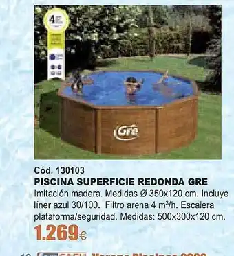 Piscina Superficie Redonda Gre