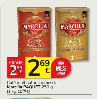 Consum Café molido natural o mezcla marcilla paquete 250 g oferta