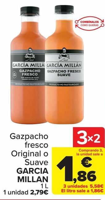 Carrefour Gazpacho fresco original o suave garcia millan oferta