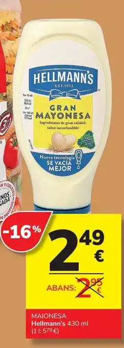 Consum Mayonesa hellmann's 430 ml oferta