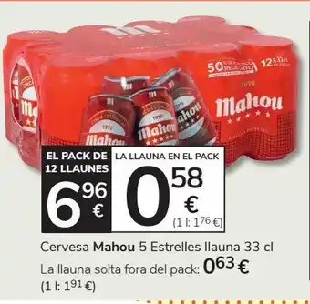 Consum Cerveza mahou 5 estrellas pack 12x33 cl oferta