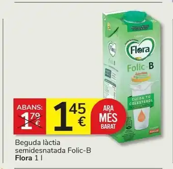 Consum Bebida láctea semidesnatada folic-b flora 1 l oferta