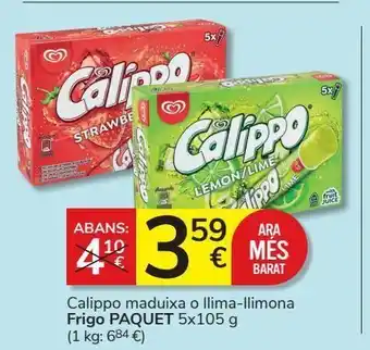 Consum Calippo fresa o lima-limón frigo paquete 5x105 g oferta
