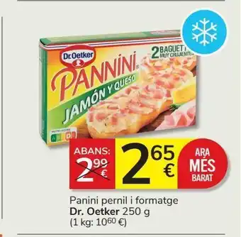 Consum Pannini jamón y queso dr. oetker 250 g oferta