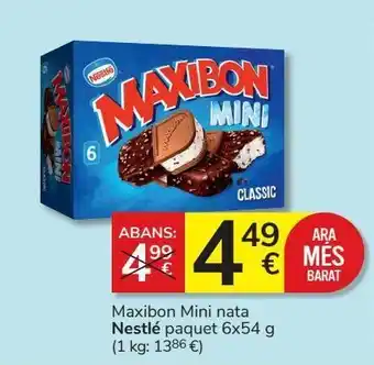 Consum Maxibon mini nata nestlé paquete 6x54 g oferta