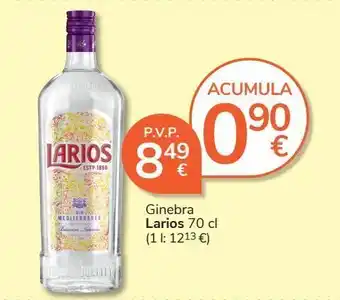 Consum Ginebra larios 70 cl oferta
